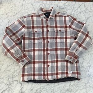 Stussy Men's Plaid Shacket Jacket Sz L Quilted